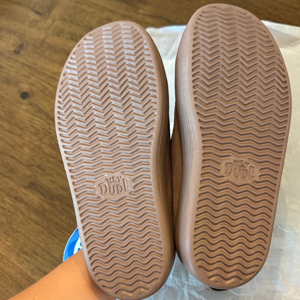 Hey Dude Women’s Suede Slip-On Shoes in Light Brown - Picture 6 of 7